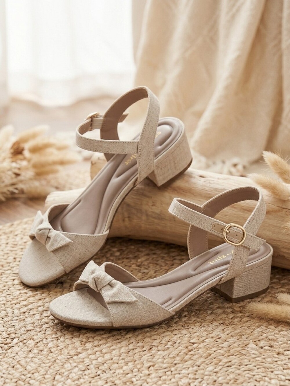 Easy Spirit Neutral Knot-Front Ankle-Strap Sandals - Picture 2 of 2